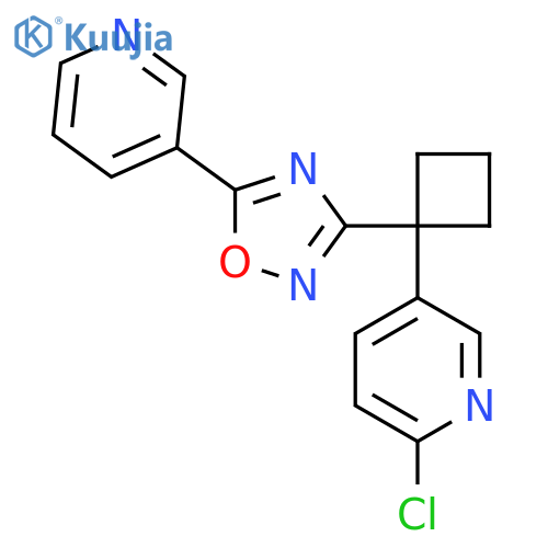 3-(1-(6-Chloropyridin-3-yl)cyclobutyl)-5-(pyridin-3-yl)-1,2,4-oxadiazole structure