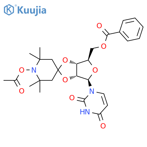 Uridine, 2',3'-O-[1-(acetyloxy)-2,2,6,6-tetramethyl-4-piperidinylidene]-, 5'-benzoate (9CI) structure