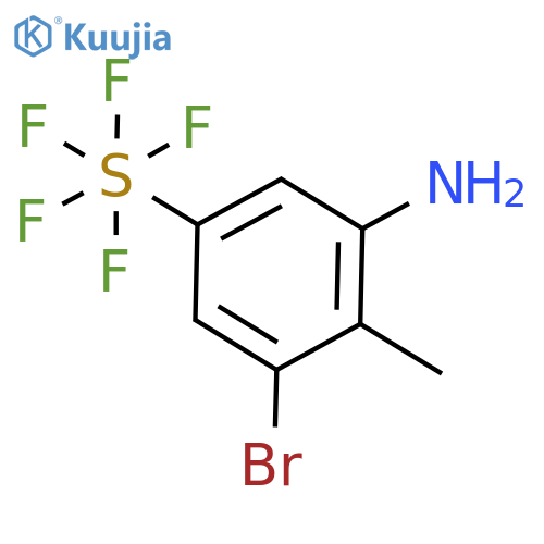 3-Bromo-2-methyl-5-(pentafluorothio)aniline structure
