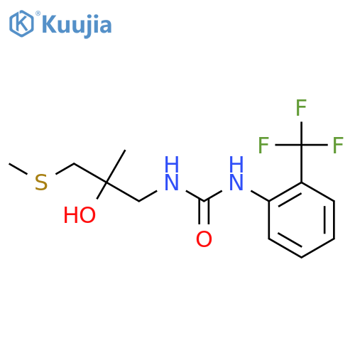 3-2-hydroxy-2-methyl-3-(methylsulfanyl)propyl-1-2-(trifluoromethyl)phenylurea structure