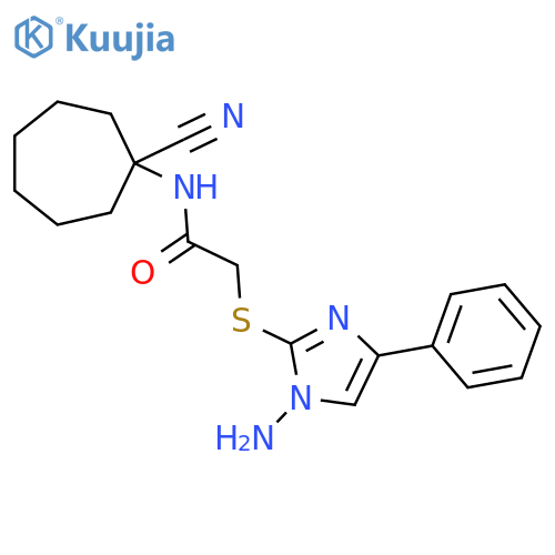 2-[(1-amino-4-phenyl-1H-imidazol-2-yl)sulfanyl]-N-(1-cyanocycloheptyl)acetamide structure