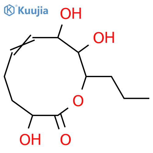 2,7,8-Trihydroxy-5-dodecen-9-olide; (2R*,5E,7S*,8R*,9S*)-form structure