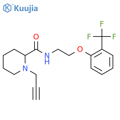 1-(prop-2-yn-1-yl)-N-{2-[2-(trifluoromethyl)phenoxy]ethyl}piperidine-2-carboxamide structure