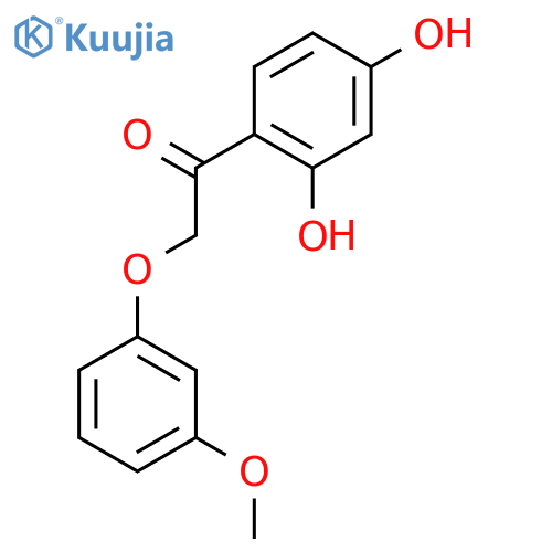 1-(2,4-dihydroxyphenyl)-2-(3-methoxyphenoxy)ethan-1-one structure