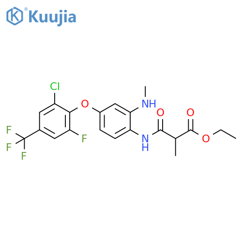 Propanoic acid, 3-[[4-[2-chloro-6-fluoro-4-(trifluoromethyl)phenoxy]-2-(methylamino)phenyl]amino]-2-methyl-3-oxo-, ethyl ester structure