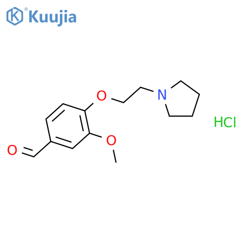 Benzaldehyde, 3-methoxy-4-[2-(1-pyrrolidinyl)ethoxy]-, hydrochloride structure
