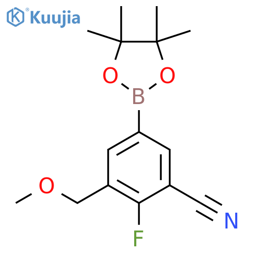 2-Fluoro-3-(methoxymethyl)-5-(4,4,5,5-tetramethyl-1,3,2-dioxaborolan-2-yl)benzonitrile structure