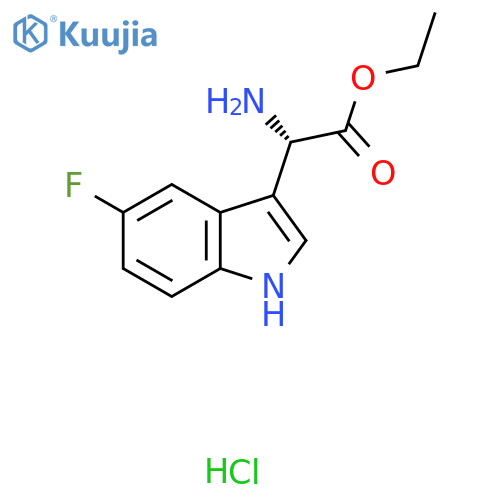 (S)-Ethyl 2-amino-2-(5-fluoro-1H-indol-3-yl)acetate hydrochloride structure