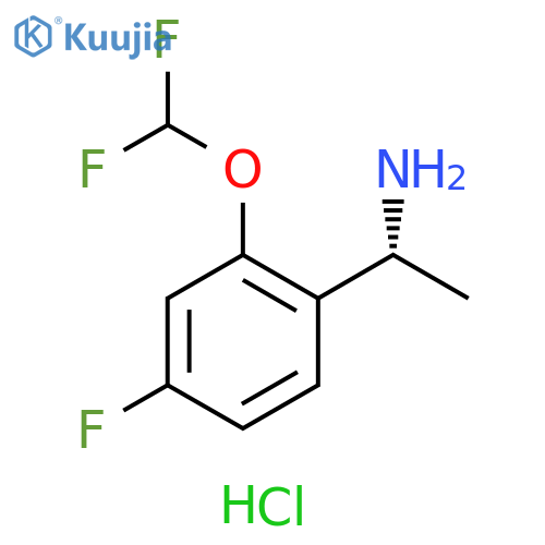 (1R)-1-2-(difluoromethoxy)-4-fluorophenylethan-1-amine hydrochloride structure