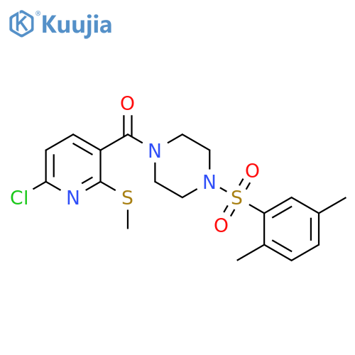 Methanone, [6-chloro-2-(methylthio)-3-pyridinyl][4-[(2,5-dimethylphenyl)sulfonyl]-1-piperazinyl]- structure