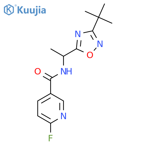 N-[1-(3-Tert-butyl-1,2,4-oxadiazol-5-YL)ethyl]-6-fluoropyridine-3-carboxamide structure