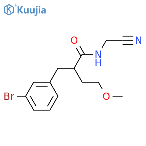 2-(3-bromophenyl)methyl-N-(cyanomethyl)-4-methoxybutanamide structure