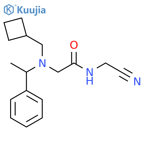 N-(Cyanomethyl)-2-[(cyclobutylmethyl)(1-phenylethyl)amino]acetamide structure