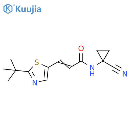 3-(2-tert-butyl-1,3-thiazol-5-yl)-N-(1-cyanocyclopropyl)prop-2-enamide structure