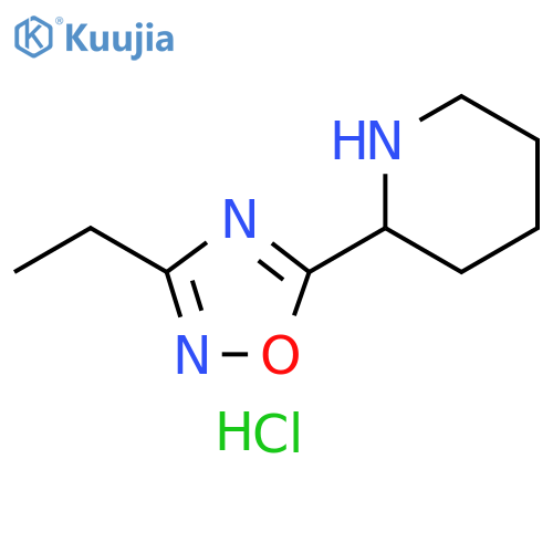 2-(3-Ethyl-1,2,4-oxadiazol-5-yl)piperidine hydrochloride structure