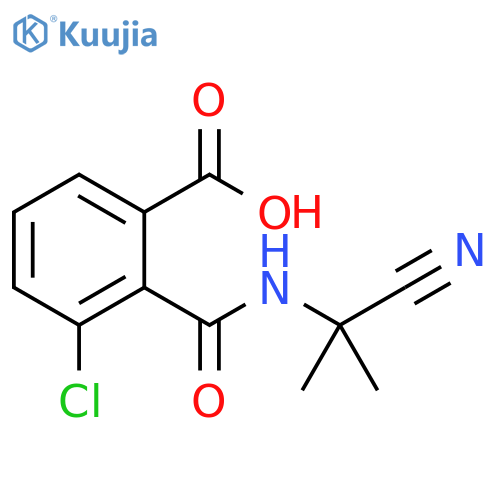 3-Chloro-2-((2-cyanopropan-2-yl)carbamoyl)benzoic Acid structure