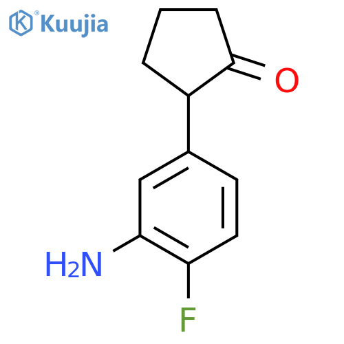 2-(3-Amino-4-fluorophenyl)cyclopentan-1-one structure