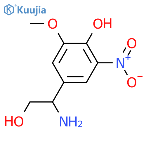 4-(1-amino-2-hydroxyethyl)-2-methoxy-6-nitrophenol structure
