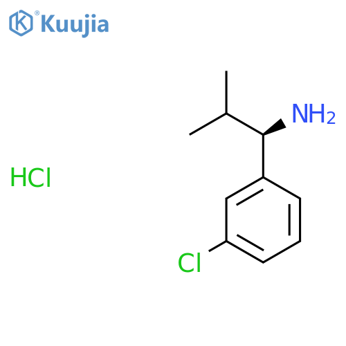 (1R)-1-(3-Chlorophenyl)-2-methylpropan-1-amine;hydrochloride structure