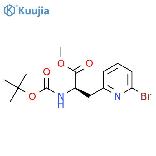 (R)-Methyl 3-(6-bromopyridin-2-YL)-2-(boc-amino)propanoate structure