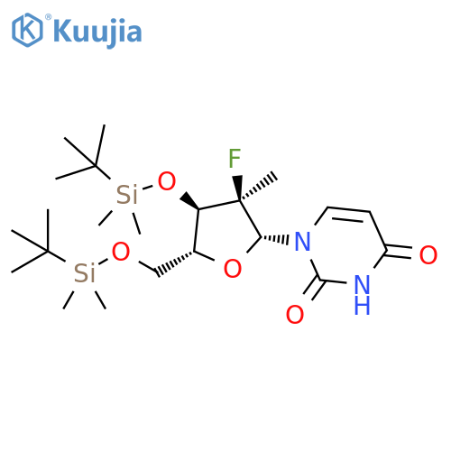 (2'R)-2'-Deoxy-3',5'-bis-O-(1,1-dimethylethyl)dimethylsilyl-2'-fluoro-2'-methyl-uridine structure