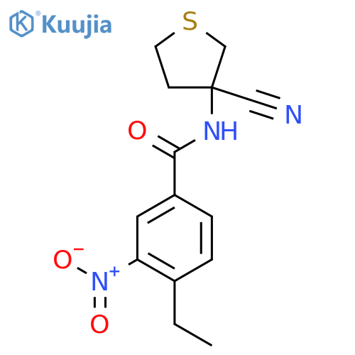 N-(3-cyanothiolan-3-yl)-4-ethyl-3-nitrobenzamide structure
