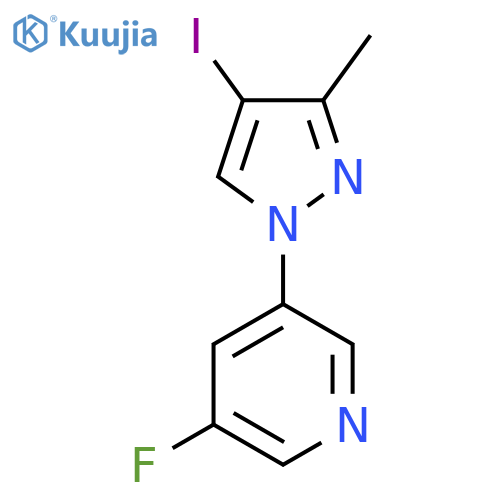3-Fluoro-5-(4-iodo-3-methyl-1H-pyrazol-1-yl)pyridine structure