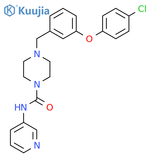 1-Piperazinecarboxamide, 4-((3-(4-chlorophenoxy)phenyl)methyl)-N-3-pyridinyl- structure