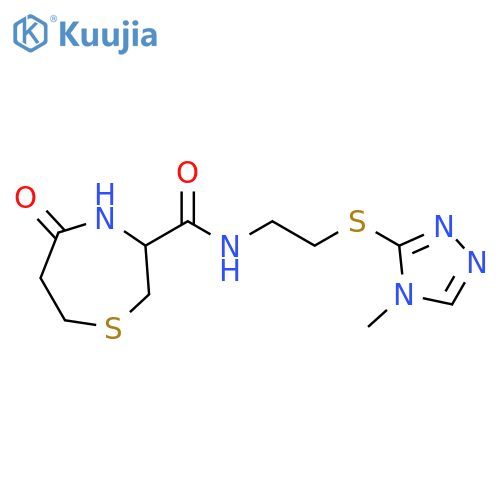 N-{2-[(4-methyl-4H-1,2,4-triazol-3-yl)sulfanyl]ethyl}-5-oxo-1,4-thiazepane-3-carboxamide structure