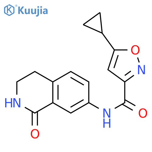 5-cyclopropyl-N-(1-oxo-1,2,3,4-tetrahydroisoquinolin-7-yl)-1,2-oxazole-3-carboxamide structure