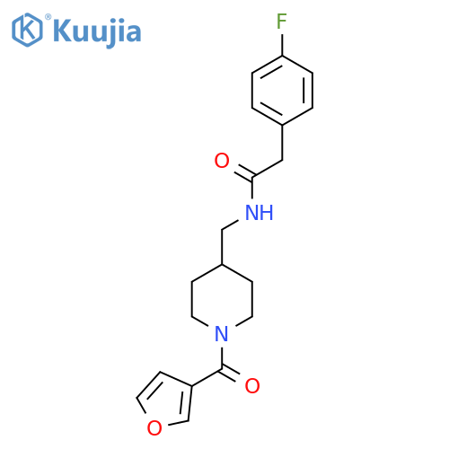 2-(4-fluorophenyl)-N-{1-(furan-3-carbonyl)piperidin-4-ylmethyl}acetamide structure