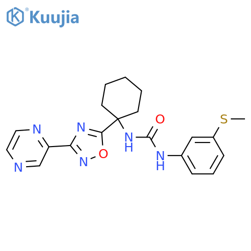 1-[3-(methylsulfanyl)phenyl]-3-{1-[3-(pyrazin-2-yl)-1,2,4-oxadiazol-5-yl]cyclohexyl}urea structure