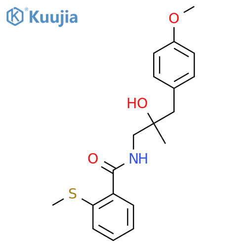 N-2-hydroxy-3-(4-methoxyphenyl)-2-methylpropyl-2-(methylsulfanyl)benzamide structure