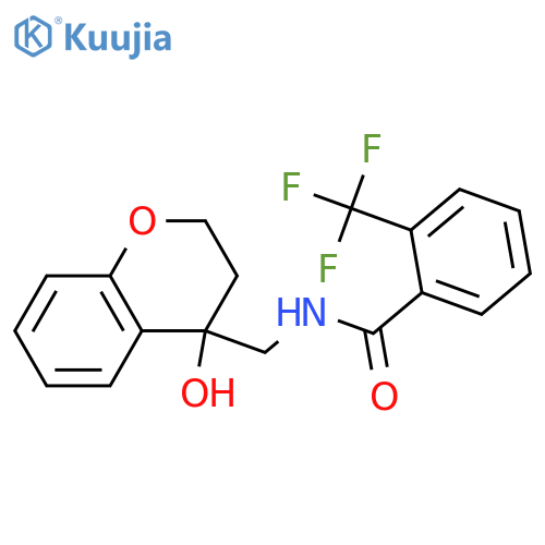 N-[(4-hydroxy-3,4-dihydro-2H-1-benzopyran-4-yl)methyl]-2-(trifluoromethyl)benzamide structure