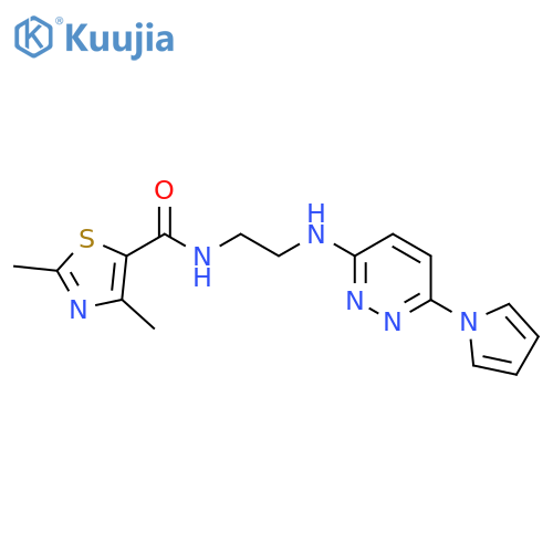 2,4-dimethyl-N-(2-{[6-(1H-pyrrol-1-yl)pyridazin-3-yl]amino}ethyl)-1,3-thiazole-5-carboxamide structure