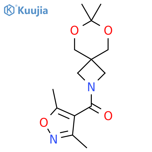 2-(3,5-dimethyl-1,2-oxazole-4-carbonyl)-7,7-dimethyl-6,8-dioxa-2-azaspiro3.5nonane structure
