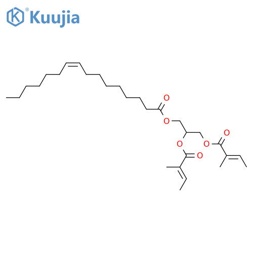 1-Acylglycerol 2,3-ditiglates; Glycerol 1-(9Z-hexadecenoate) 2,3-ditiglate structure