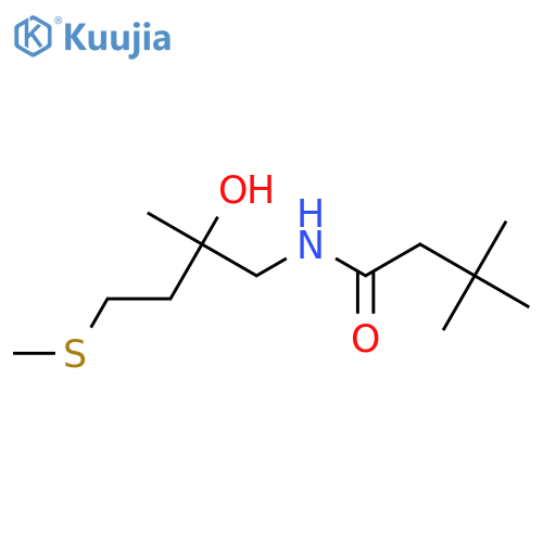 N-[2-hydroxy-2-methyl-4-(methylsulfanyl)butyl]-3,3-dimethylbutanamide structure