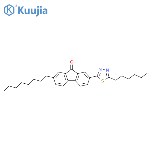 9H-Fluoren-9-one, 2-(5-hexyl-1,3,4-thiadiazol-2-yl)-7-octyl- structure
