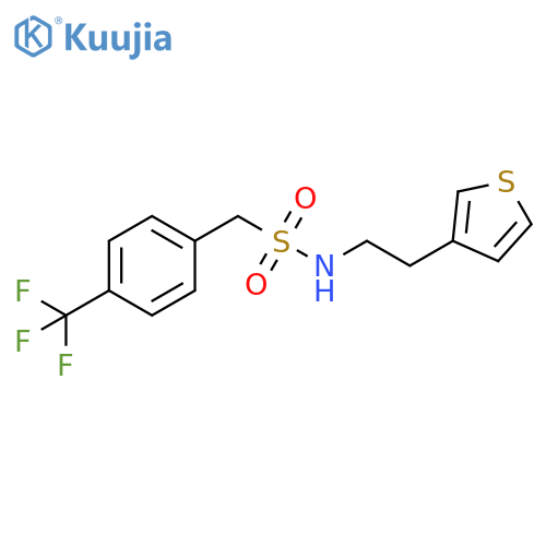 N-[2-(thiophen-3-yl)ethyl]-1-[4-(trifluoromethyl)phenyl]methanesulfonamide structure
