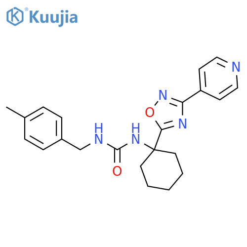 1-[(4-methylphenyl)methyl]-3-{1-[3-(pyridin-4-yl)-1,2,4-oxadiazol-5-yl]cyclohexyl}urea structure