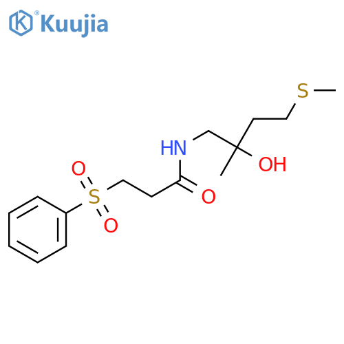 3-(benzenesulfonyl)-N-2-hydroxy-2-methyl-4-(methylsulfanyl)butylpropanamide structure