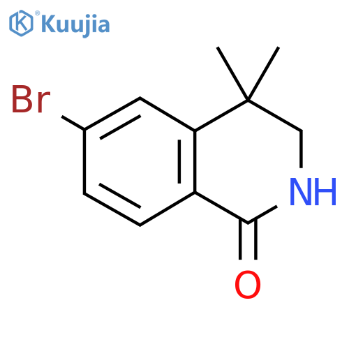 6-bromo-4,4-dimethyl-1,2,3,4-tetrahydroisoquinolin-1-one structure