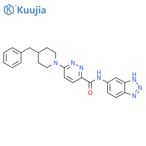 N-(1H-1,2,3-benzotriazol-5-yl)-6-(4-benzylpiperidin-1-yl)pyridazine-3-carboxamide structure