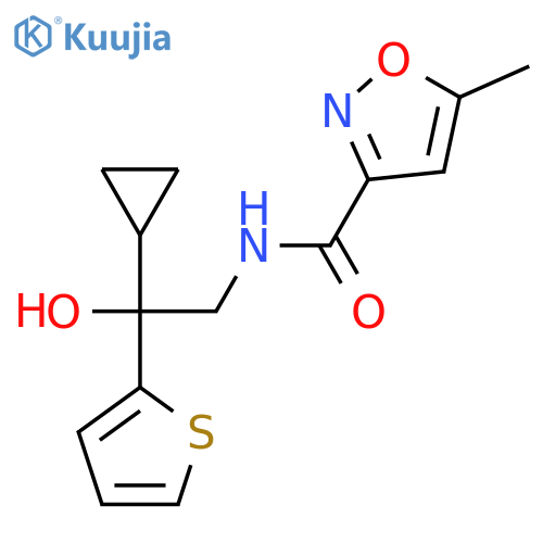 N-2-cyclopropyl-2-hydroxy-2-(thiophen-2-yl)ethyl-5-methyl-1,2-oxazole-3-carboxamide structure