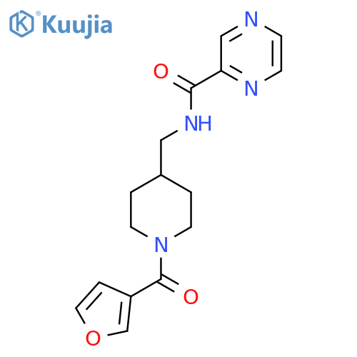 N-{[1-(furan-3-carbonyl)piperidin-4-yl]methyl}pyrazine-2-carboxamide structure