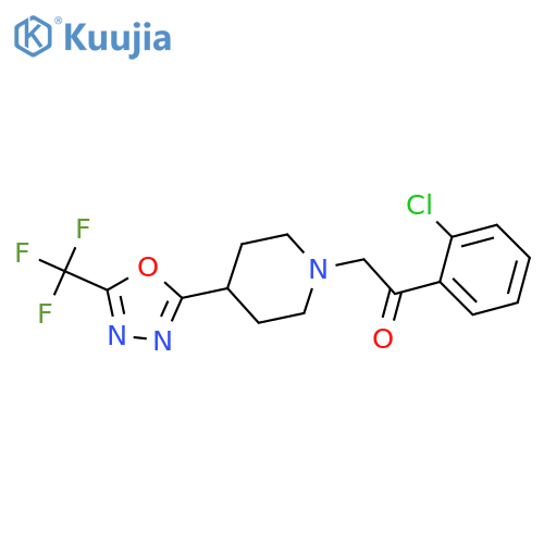 2-(2-chlorophenyl)-1-{4-5-(trifluoromethyl)-1,3,4-oxadiazol-2-ylpiperidin-1-yl}ethan-1-one structure