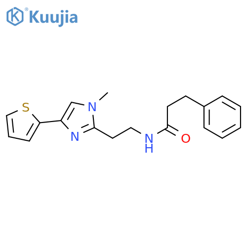 N-{2-[1-methyl-4-(thiophen-2-yl)-1H-imidazol-2-yl]ethyl}-3-phenylpropanamide structure