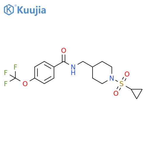 N-{[1-(cyclopropanesulfonyl)piperidin-4-yl]methyl}-4-(trifluoromethoxy)benzamide structure