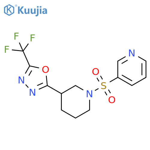 3-({3-[5-(trifluoromethyl)-1,3,4-oxadiazol-2-yl]piperidin-1-yl}sulfonyl)pyridine structure
